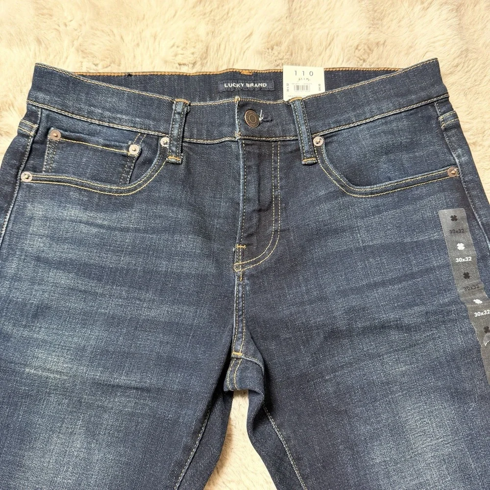 Lucky Brand 110 Slim‎ Jeans Men's 30x32 Dark Wash Denim Blue NWT $99